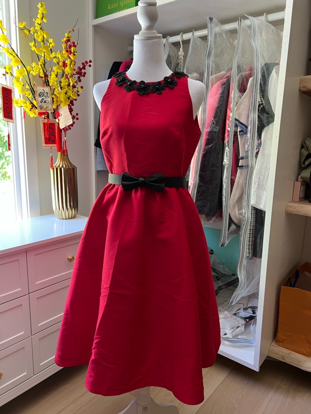 kate spade Red Fit-and-Flare Midi Dress